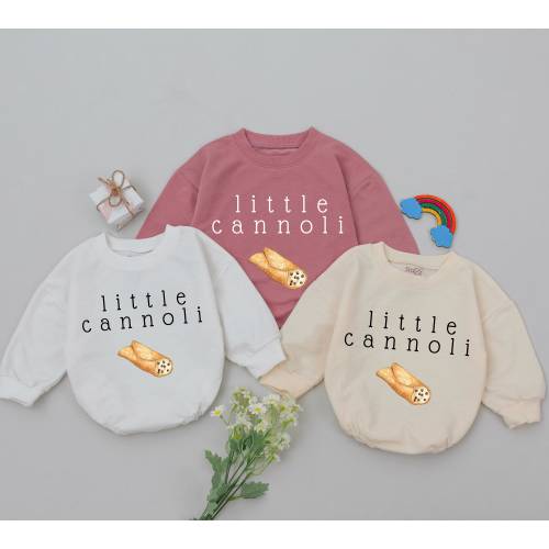 Little Cannoli Baby Romper, Pastry Romper, Italian Food Bodysuit, Foodie Gifts, Baby Shower Gifts, Newborn for Girls Boys, Minimalist Outfit