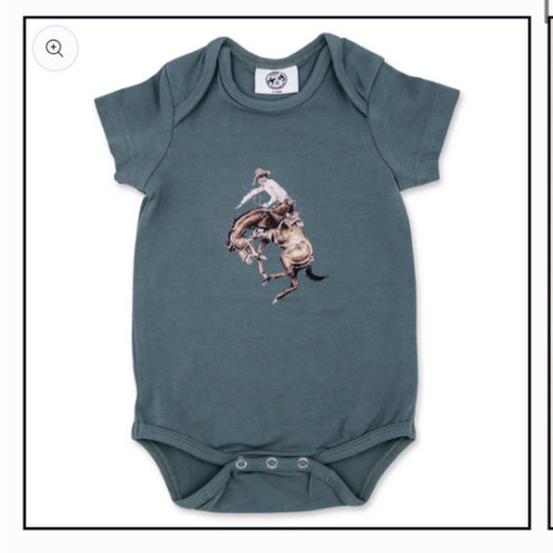 Teal Bronc Onesie – Cowkid Clothing Company
