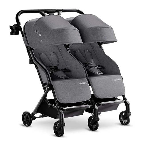 Mompush Lithe X2 Lightweight Double Stroller - Grey