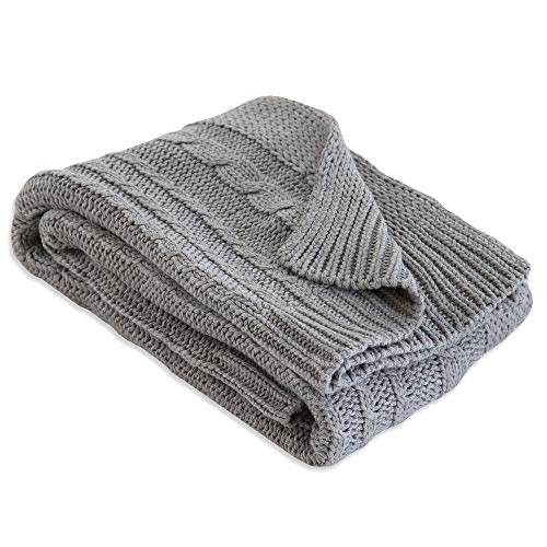 Burt's Bees Baby - Cable Knit Blanket, Baby Nursery & Stroller Blanket, 100% Organic Cotton, 30" x 40" (Heather Grey)