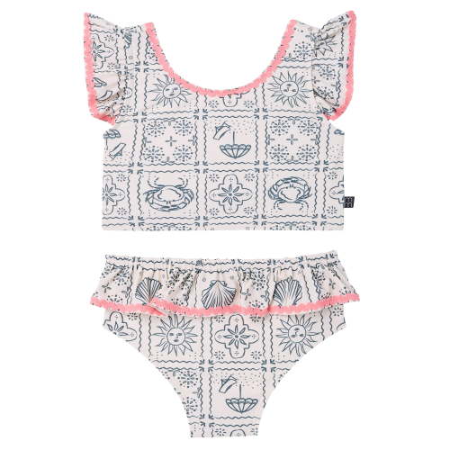 Modern Moments by Gerber Toddler Girl Two- Piece Swimsuit with Ric- Rac, Sizes 12M-5T
