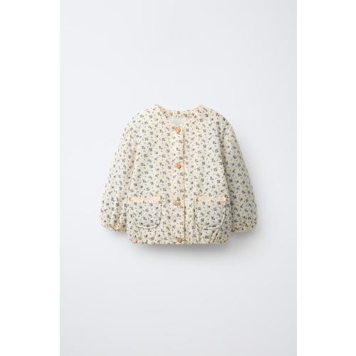 FLORAL PRINT JACKET - Ecru | ZARA United States