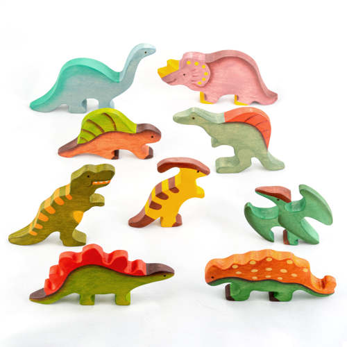Wooden Dinosaur Set