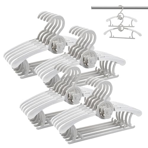 HGYZE Baby Nursery Closet Hangers, Ultra Thin Non-Slip and Extendable Laundry Infant Pant Hanger for Newborn Clothes - 20pcs Grey Gift - Adjustable Children Coat Hanger for Girl Boy Toddler Kids Child