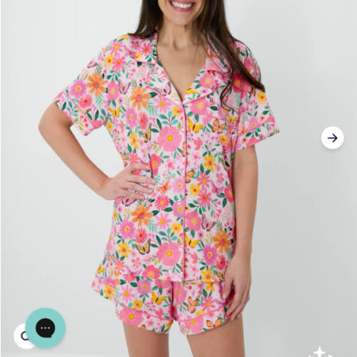 Butterfly Blooms Women's Short Sleeve & Shorts Pajama Set – Little Sleepies