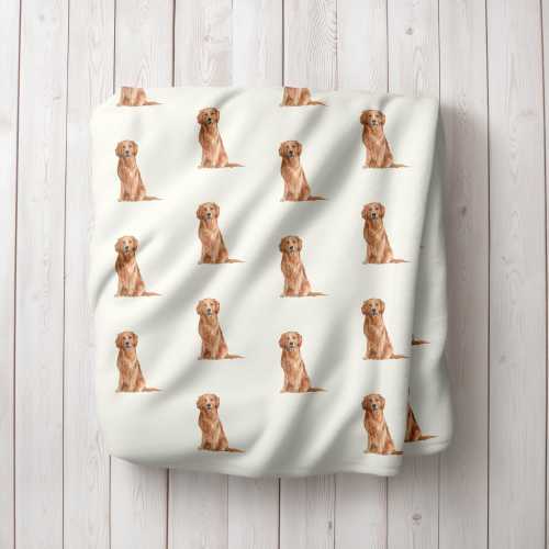 Watercolor Red Golden Retriever Minky Fleece Blanket, Golden Retriever, Golden Retriever Baby Blanket, Mom Gift, New Puppy Gift, Blankets