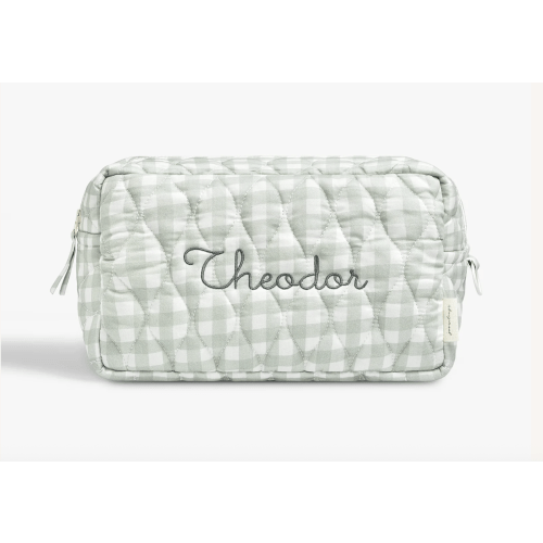 Toiletry Pouch - Green Gingham