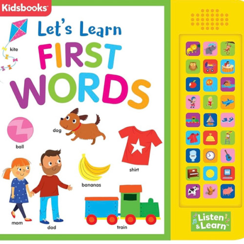 Let’s Learn First Words – Interactive 27-Button Sound Book for Babies & Toddlers with Adorable Art and Real-World Sounds