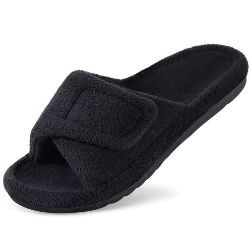 Litfun Women's Orthopedic Slippers with Arch Support Adjustable Open Toe House Shoes for Plantar Fasciitis