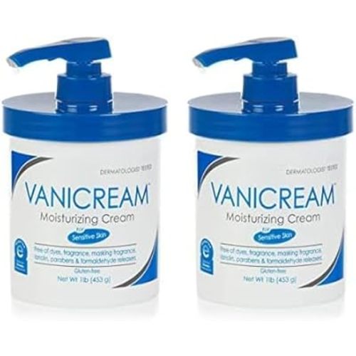 Vanicream Moisturizing Skin Cream with Pump Dispenser - 16 fl oz (1 lb) - Moisturizer Formulated Without Common Irritants for Those with Sensitive Skin (Pack of 2)