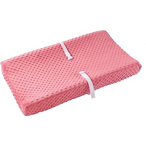 Baby Changing Pad Cover, Super Soft Plush Dot Diaper Changing Table Covers for Baby Girls and Boys, Ultra Comfortable, Safe for Babies, Fit 32"/34'' x 16" Pad (Strawberry Red)