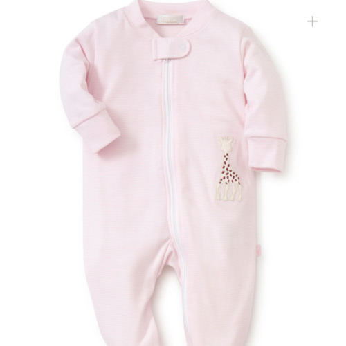 Pink Sophie Stripe Pajamas Zip Front Footie