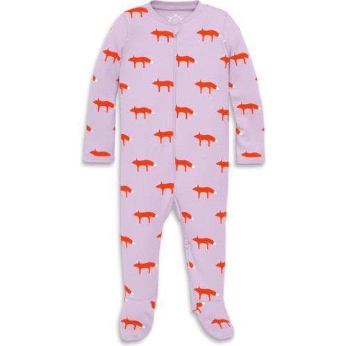 Baby Organic Zip Footie In Fox Trot, 0-3M