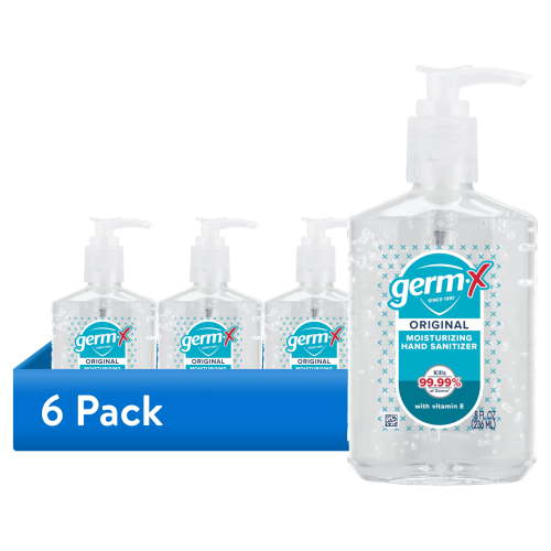 (6 pack) Germ-X Original Hand Sanitizer Gel, 62% Ethyl Alcohol with Vitamin E, Scented, 8 fl oz