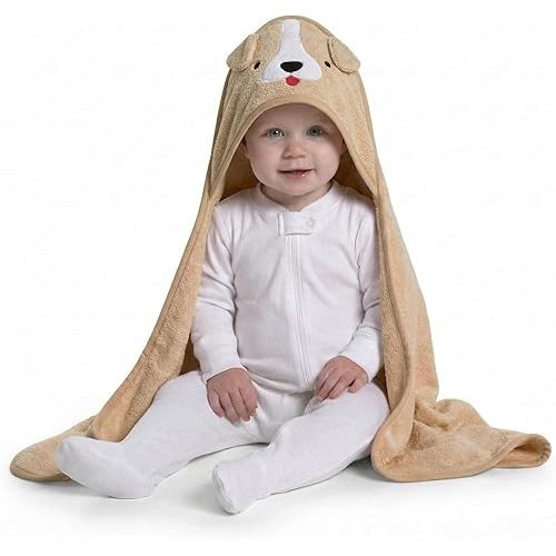 Delta Children Baby/Infant Hooded Bath Towel - Super Soft and Absorbent- Newborn Essential - Ideal Baby Registry/Shower Gift for Boys and Girls, Tan Dog