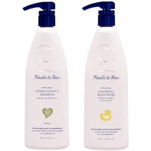 Noodle & Boo Shampoo + Body Wash Essentials, 2-Piece Baby Bath Set, 16 Oz