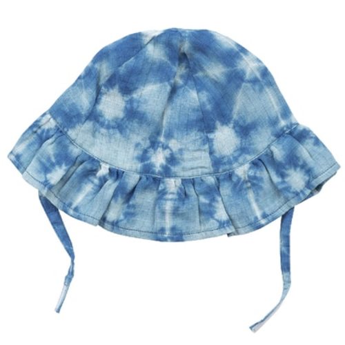 Sunhat, Indigo Shibori, Size: 6 - 12 mo.