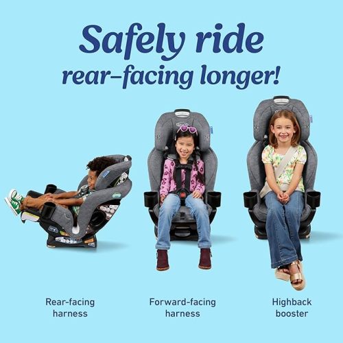 Graco Extend2Fit Convertible Baby Car Seat, Rear and Forward Facing, Adjustable Extension Panel for Extra Legroom, Ashten