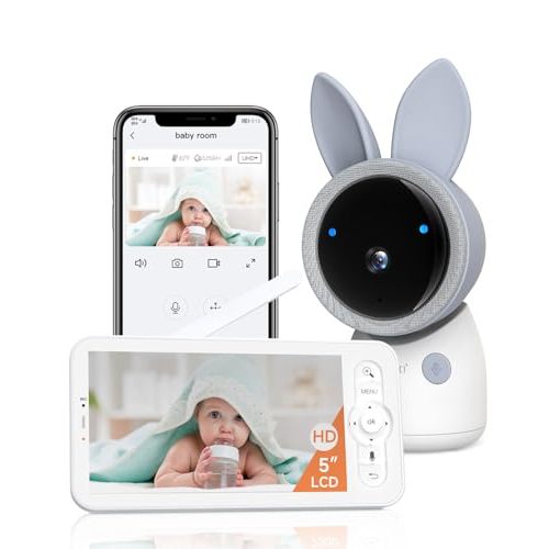 ARENTI Upgraded Baby Monitor, 4MP 2.4G&5G WiFi Baby Camera Monitor, Infrared Night Vision, Night Light, 2-Way Audio, Cry&Motion Detection, Temp&Humidity Sensor, App Control
