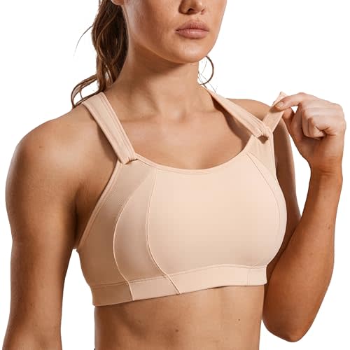 SYROKAN Women's Sports Bra Front Adjustable Padded | High Impact, Racerback, Wireless, Plus Size, Full Coverage, Running Bra