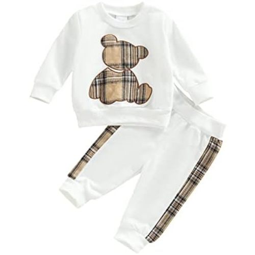 Infant Baby Girl Boy Outfit Long Sleeve Rainbow Pullover Tops with Leopard Pants 2pcs Set Winter Spring Clothes