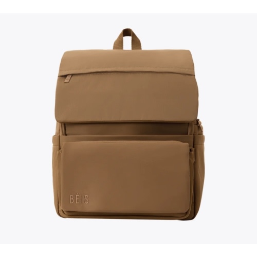 BÉIS 'The Ultimate Diaper Backpack' in Camel - Diaper Bag Backpack in Camel Brown