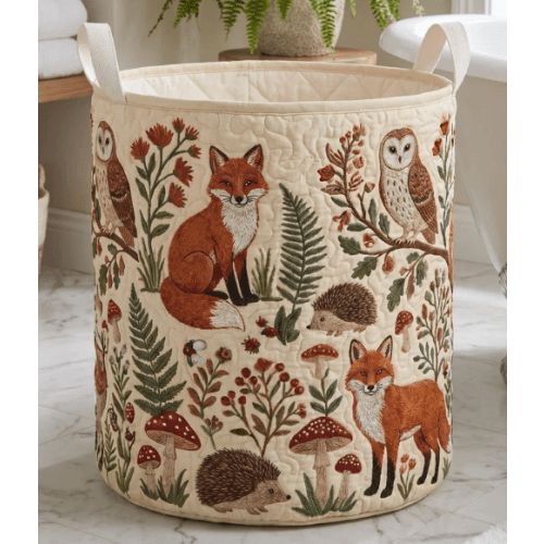 Fox Quilted Hamper (Medium)