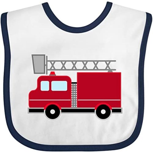 inktastic Red Firefighter Fire Truck Baby Bib