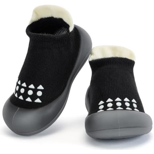 BACSAC Infant Walking Shoes Baby Sock Shoes with Soft Rubber Sole, Non-Slip Toddler Slippers for boys and girls, Breathable Sneakers