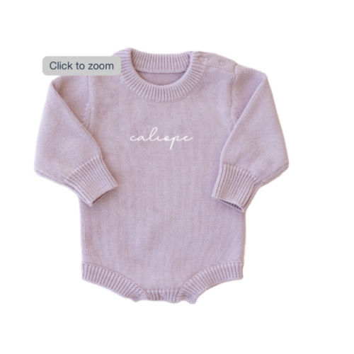 Personalized Knit Sweater Bubble Romper | Solid