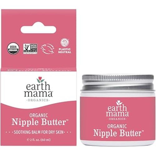 Earth Mama Organic Nipple Butter for Breastfeeding and Dry Skin, 2-Ounce