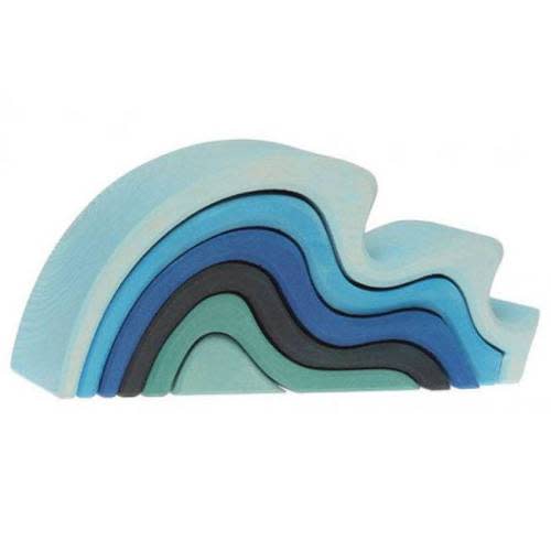 Grimms | Water Waves | Wooden Stacking Blocks
