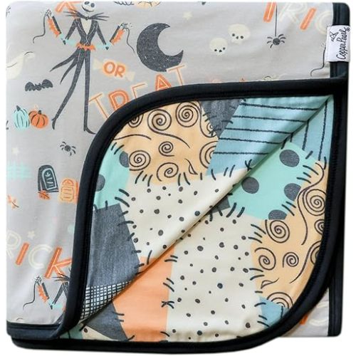 Copper Pearl Large Premium Knit Baby 3 Layer Stretchy Quilt Blanket 'Nightmare Before Christmas'