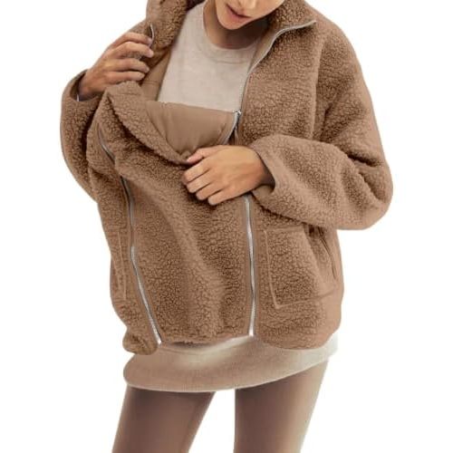 Maternity Coat Winter Cozy Carrier Mom Coats Sherpa Jacket