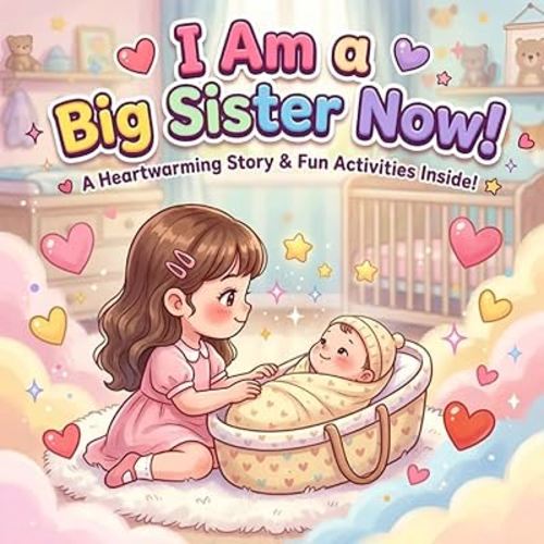 I Am a Big Sister Now!: A Sweet Story to Prepare for a New Baby Sibling. Boost Self-Confidence with Fun Bonus Activities for Girls