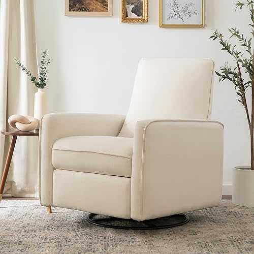 DaVinci Penny Recliner and Swivel Glider in Performance Cream Eco-Weave, Water Repellent & Stain Resistant, CertiPUR-US Certified
