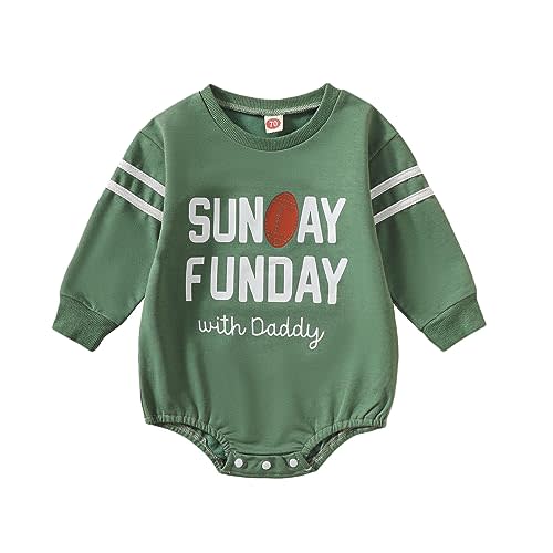 Fnkro Baby Football Outfits Boy Girl Football Season Romper Long Sleeve Top Sweater Onesie Newborn Clothes