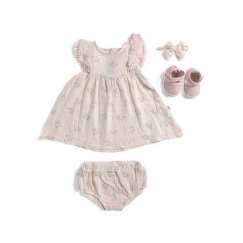 Newborn Girls 2pc Striped Dress Set With Headband And Shoes | Girls' Dresses | TJ Maxx