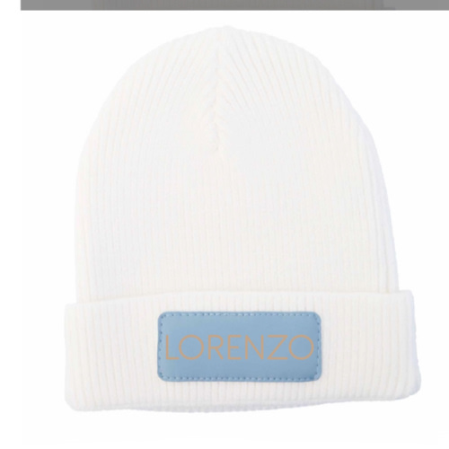 Personalized Leather Patch Beanie | All Colors