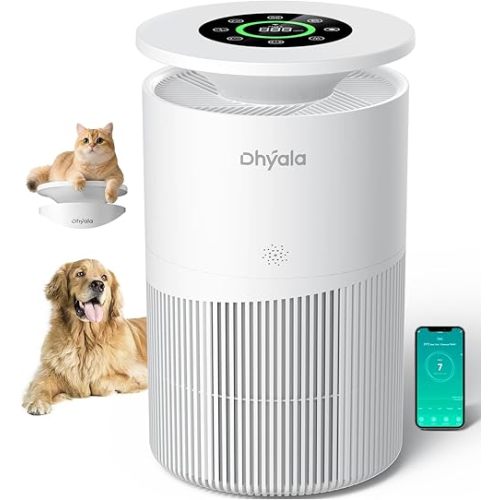 Air Purifier for Home Large Room up to 3620Ft², H13 True HEPA Air Purifiers for Home Pet Hair Dander Odor Pollen, Air Cleaner with Smart WiFi, 360° Air Intake, Auto Mode, Pet Lock, 22dB Quiet