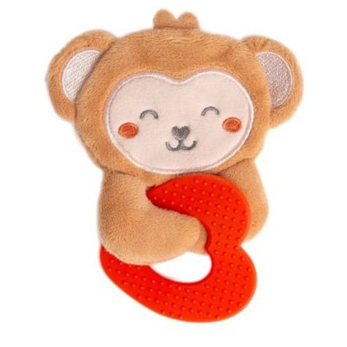 Pearhead Valentine Monkey Crinkle Teether