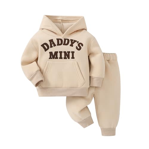 Voonlie Toddler Baby Boy Fall Clothes Long Sleeve Hoodie Sweatshirts Pants Set Infant Winter Outfits