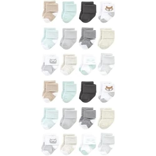 Luvable Friends Unisex Cotton Rich Baby Terry Socks 24-Pack