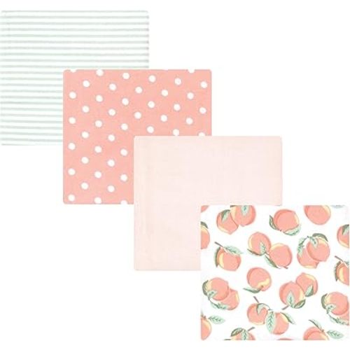 Hudson Baby Unisex Baby Cotton Flannel Receiving Blankets, Sweet Peach, One Size