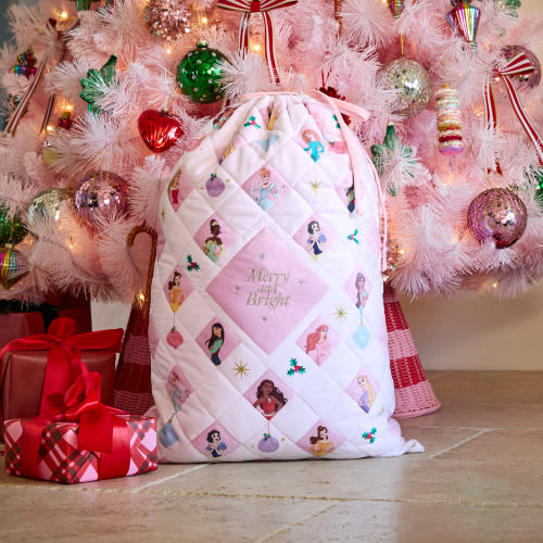 Adairs Kids - Disney Princess Merry & Bright Pink Santa Sack | Adairs