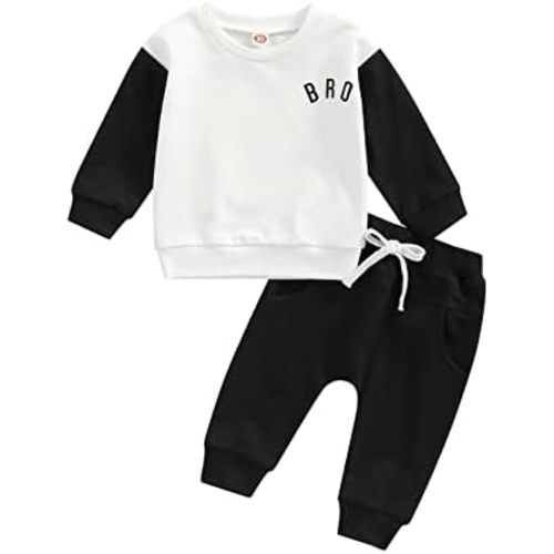 Baby Boy Clothes 3 6 9 12 18 24M 3T Pants Set Hooded Patchwork Hoodie Striped Sweatpants Fall Winter Outfit