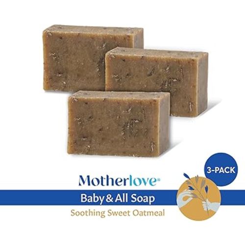 Motherlove Baby & All Soap (3 pack) Gentle Castile Soap Made with Organic Ingredients - Soothing Sweet Oatmeal