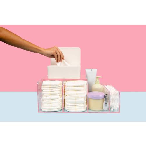 Modern Acrylic Lucite Diaper Organizer, Changing Table Organizer, Baby Caddy Storage for Changing Table, Modern Diaper Storage, Newborn Room