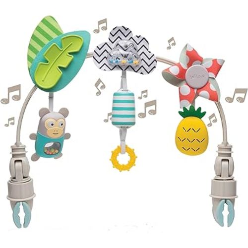 Taf Toys Savannah Adventures Arch with Fascinating Toys, Stimulates Baby’s Senses & Motor Skills Development | Newborn Toys & Baby Toys 3-6 Months | Use on Strollers, Bassinets, Car Seats