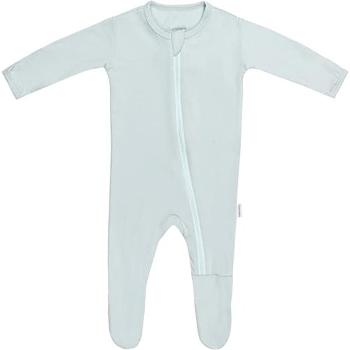 Bamboo Little Soft Baby Bamboo Footie Pajamas, Zipper Closure, 0-24 Months - 0-3 Months - Cashmere Blue
